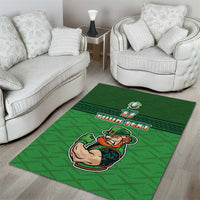 Custom Ireland Rugby with Celtic Pattern Area Rug Shamrock Go Champions