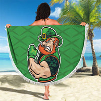 Custom Ireland Rugby with Celtic Pattern Beach Blanket Shamrock Go Champions