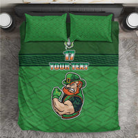 Custom Ireland Rugby with Celtic Pattern Bedding Set Shamrock Go Champions