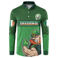 Custom Ireland Rugby with Celtic Pattern Button Sweatshirt Shamrock Go Champions