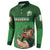 Custom Ireland Rugby with Celtic Pattern Button Sweatshirt Shamrock Go Champions