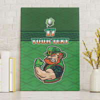 Custom Ireland Rugby with Celtic Pattern Canvas Wall Art Shamrock Go Champions