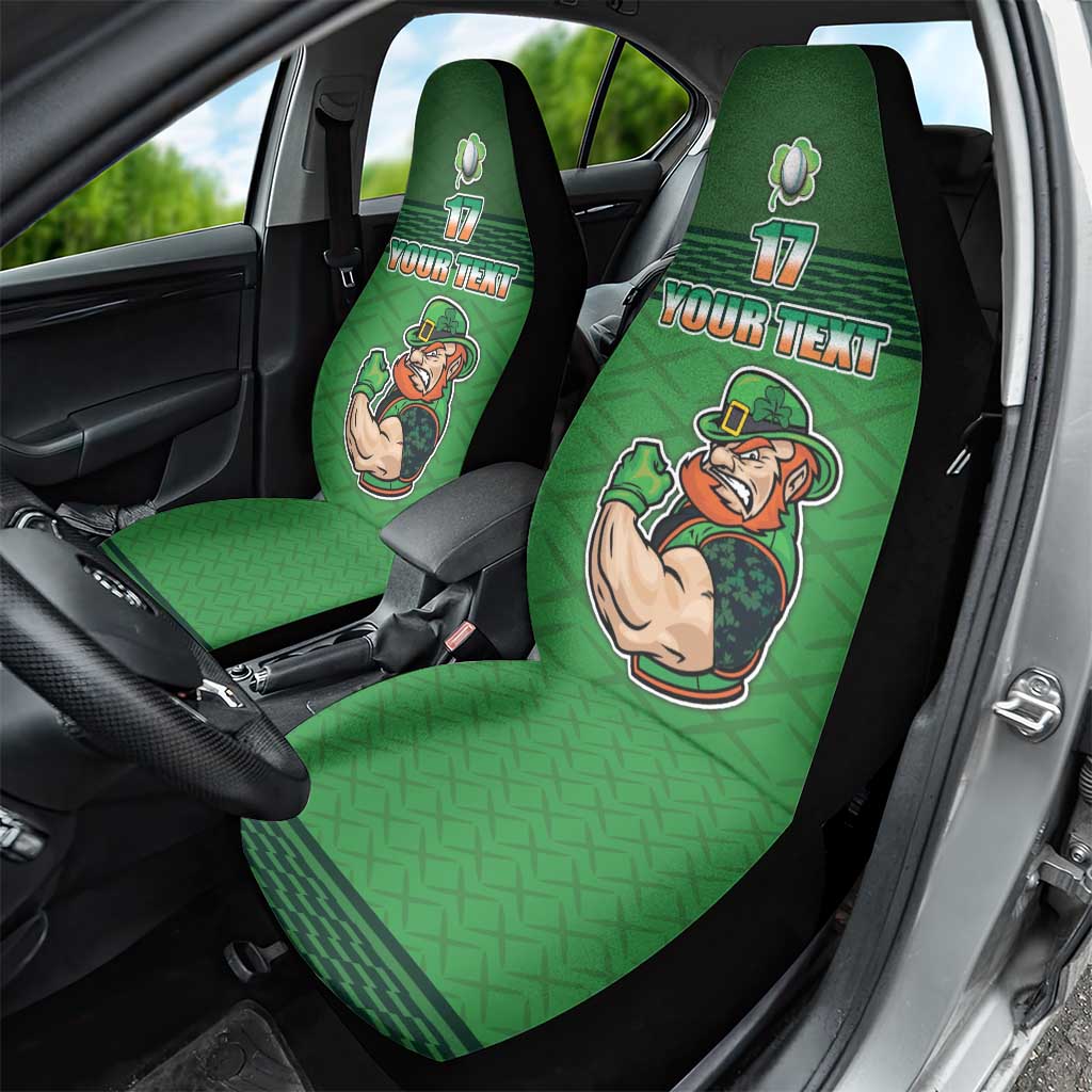 Custom Ireland Rugby with Celtic Pattern Car Seat Cover Shamrock Go Champions