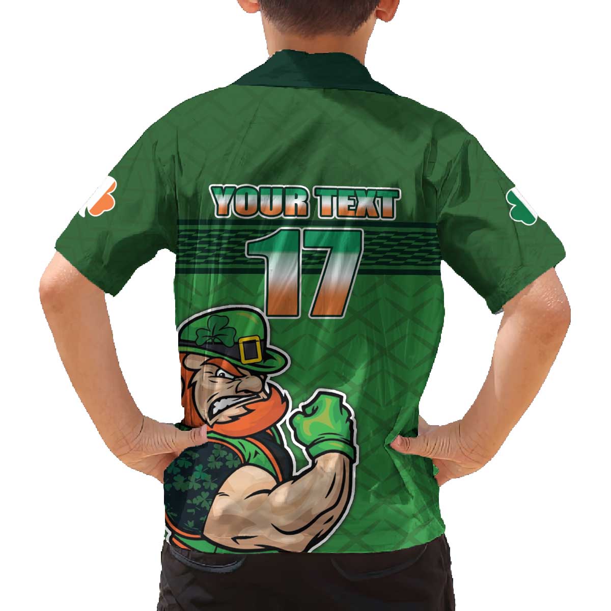 Custom Ireland Rugby with Celtic Pattern Family Matching Off The Shoulder Long Sleeve Dress and Hawaiian Shirt Shamrock Go Champions