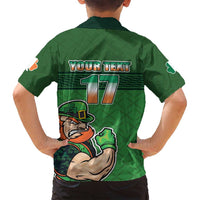 Custom Ireland Rugby with Celtic Pattern Family Matching Puletasi and Hawaiian Shirt Shamrock Go Champions