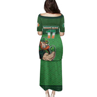 Custom Ireland Rugby with Celtic Pattern Family Matching Puletasi and Hawaiian Shirt Shamrock Go Champions