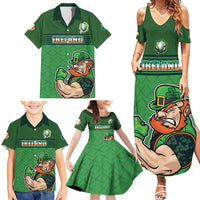 Custom Ireland Rugby with Celtic Pattern Family Matching Summer Maxi Dress and Hawaiian Shirt Shamrock Go Champions