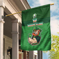 Custom Ireland Rugby with Celtic Pattern Garden Flag Shamrock Go Champions