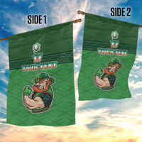 Custom Ireland Rugby with Celtic Pattern Garden Flag Shamrock Go Champions