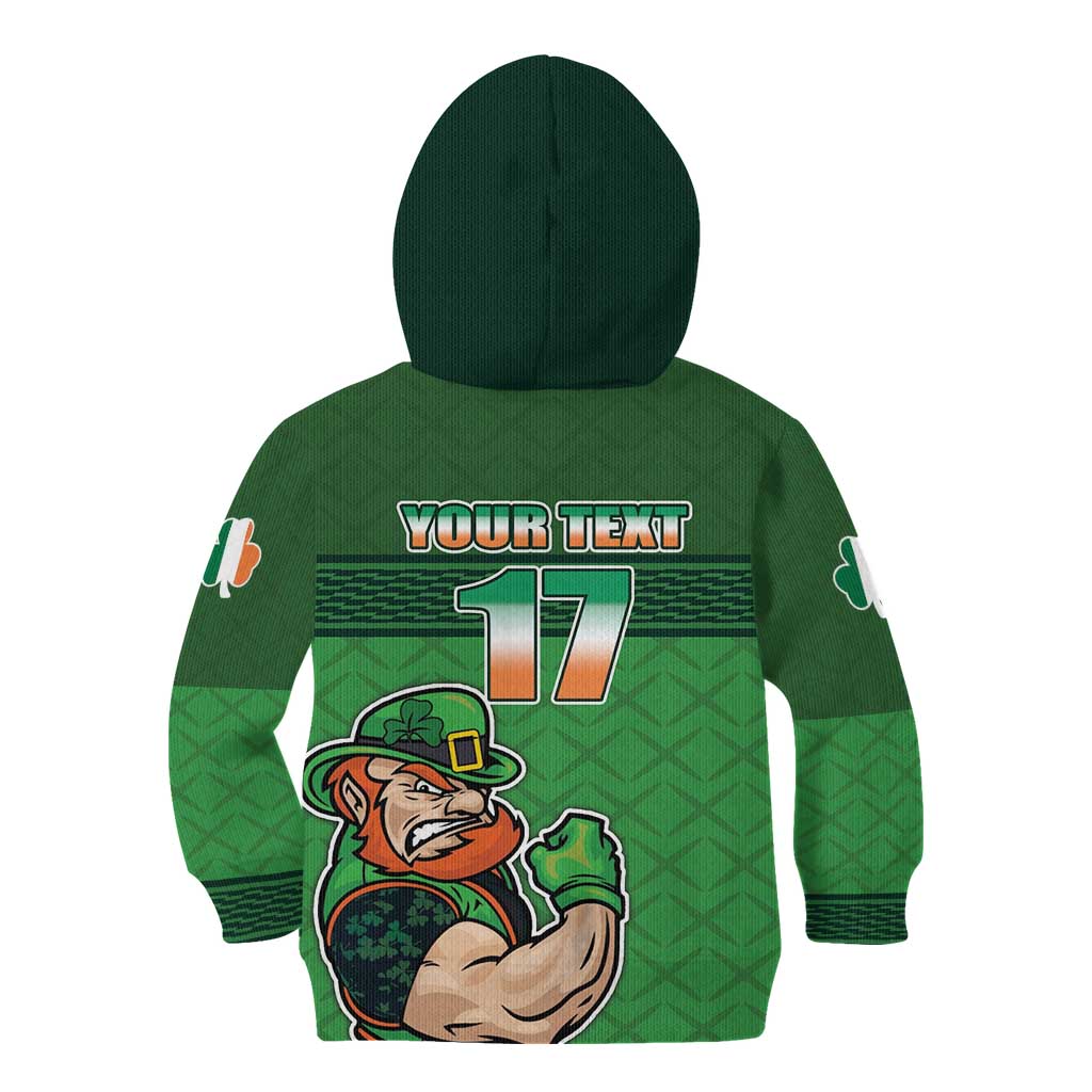 Custom Ireland Rugby with Celtic Pattern Kid Hoodie Shamrock Go Champions
