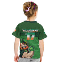 Custom Ireland Rugby with Celtic Pattern Kid T Shirt Shamrock Go Champions