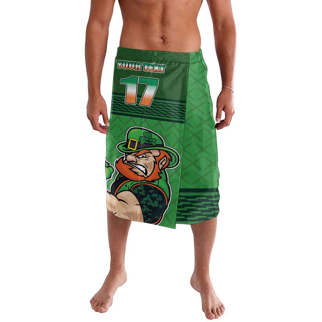 Custom Ireland Rugby with Celtic Pattern Lavalava Shamrock Go Champions