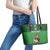 Custom Ireland Rugby with Celtic Pattern Leather Tote Bag Shamrock Go Champions