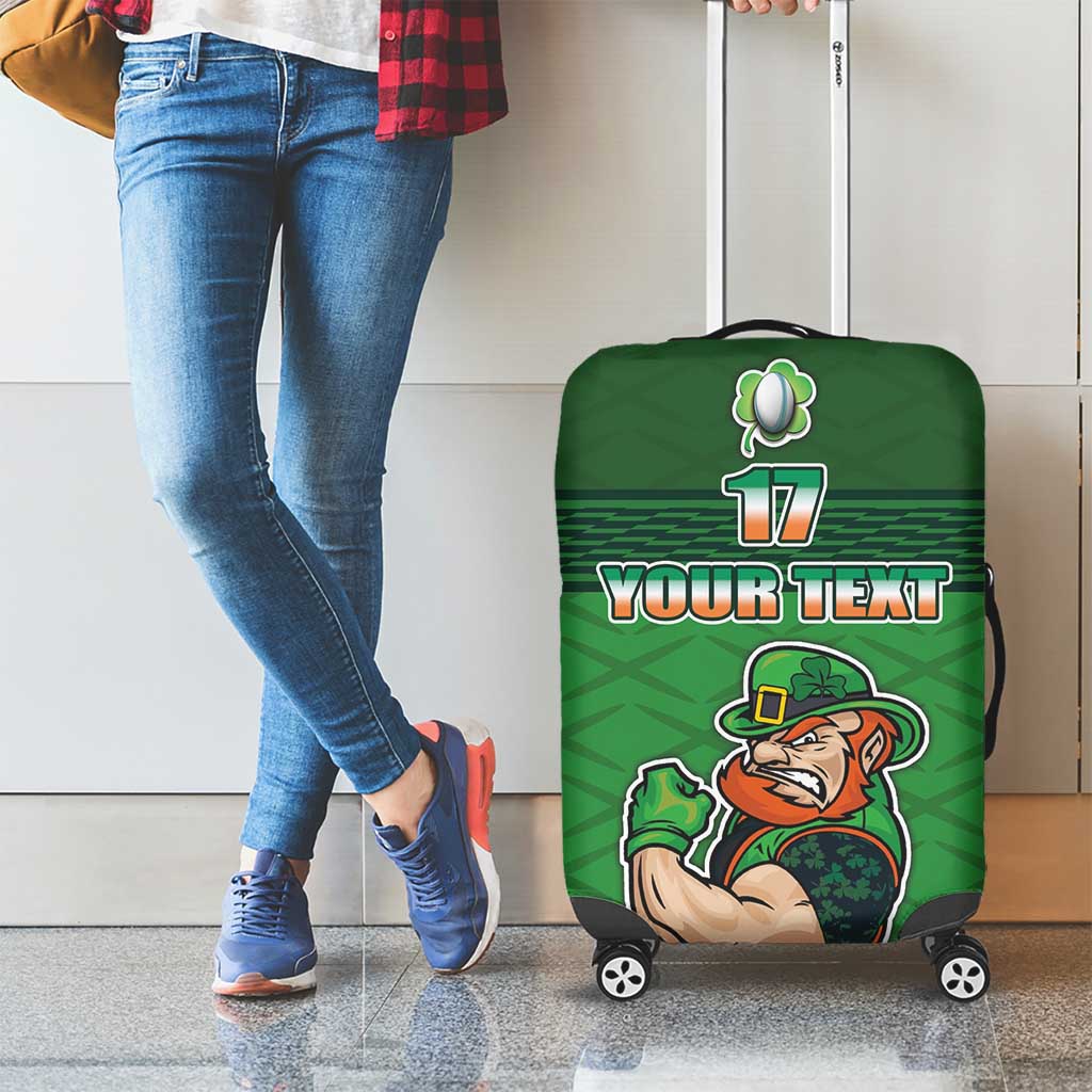 Custom Ireland Rugby with Celtic Pattern Luggage Cover Shamrock Go Champions