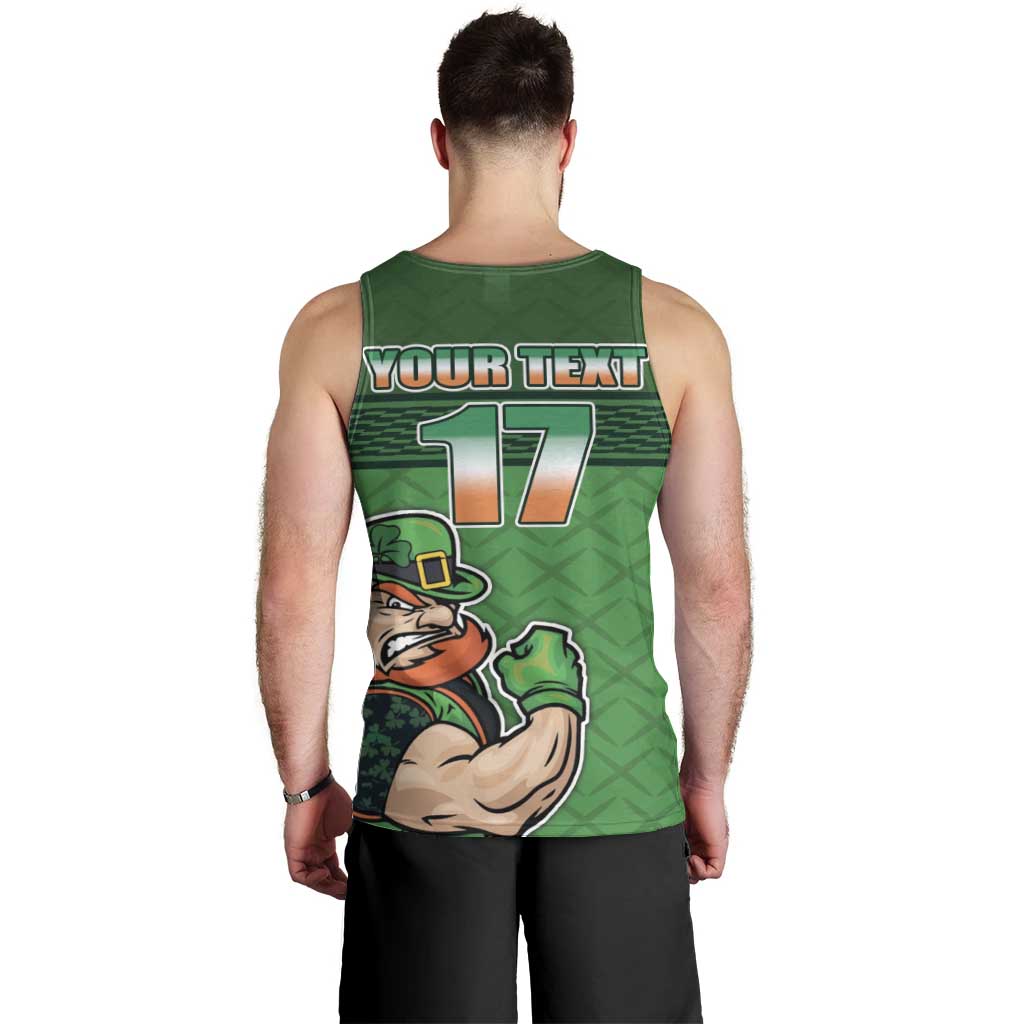 Custom Ireland Rugby with Celtic Pattern Men Tank Top Shamrock Go Champions