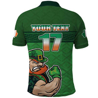 Custom Ireland Rugby with Celtic Pattern Polo Shirt Shamrock Go Champions