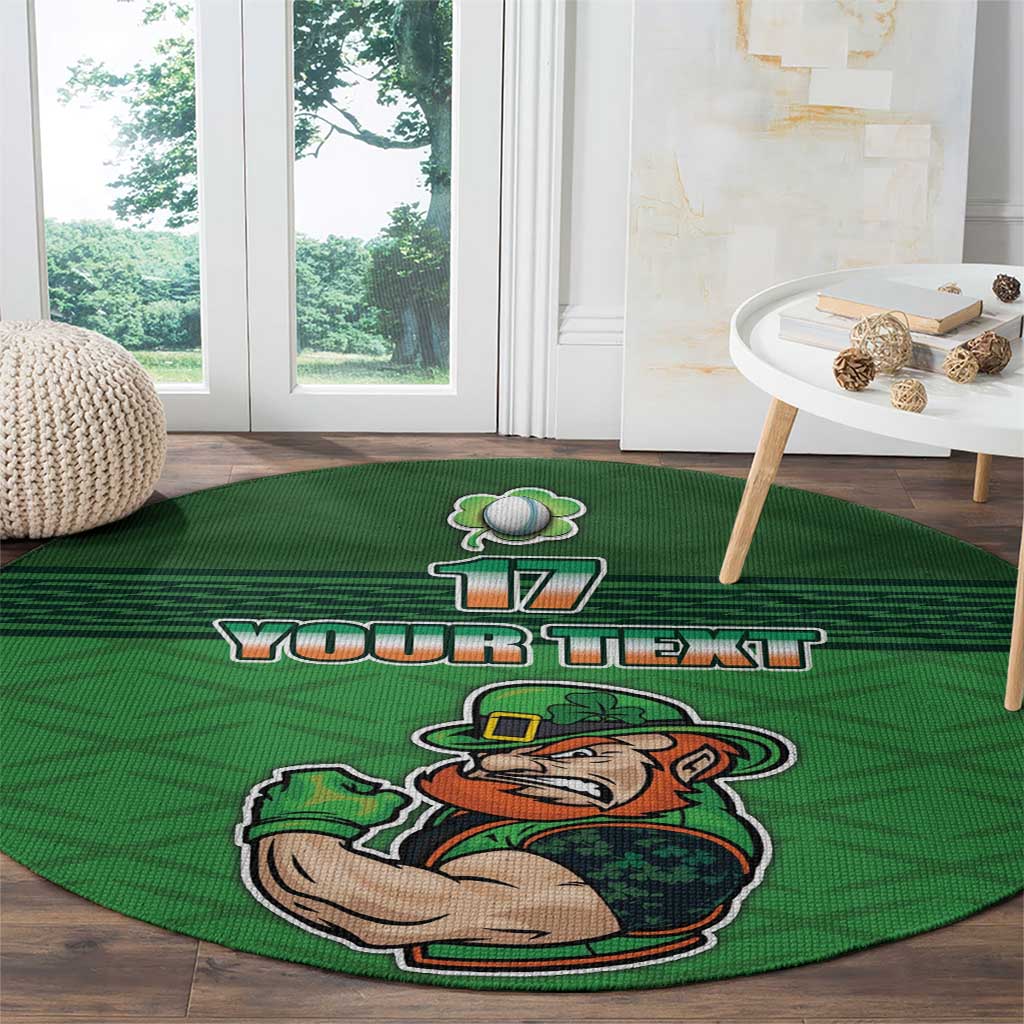 Custom Ireland Rugby with Celtic Pattern Round Carpet Shamrock Go Champions