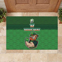 Custom Ireland Rugby with Celtic Pattern Rubber Doormat Shamrock Go Champions