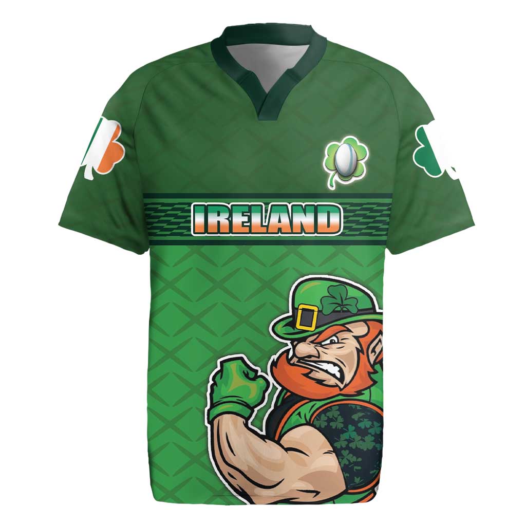 Custom Ireland Rugby with Celtic Pattern Rugby Jersey Shamrock Go Champions