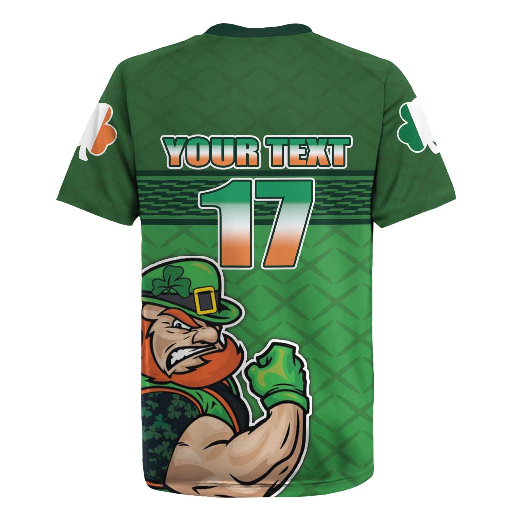 Custom Ireland Rugby with Celtic Pattern Rugby Jersey Shamrock Go Champions
