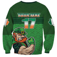 Custom Ireland Rugby with Celtic Pattern Sweatshirt Shamrock Go Champions