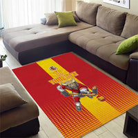 Custom Spain Field Hockey Area Rug Sporty Style with Bull Mascot