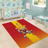 Custom Spain Field Hockey Area Rug Sporty Style with Bull Mascot