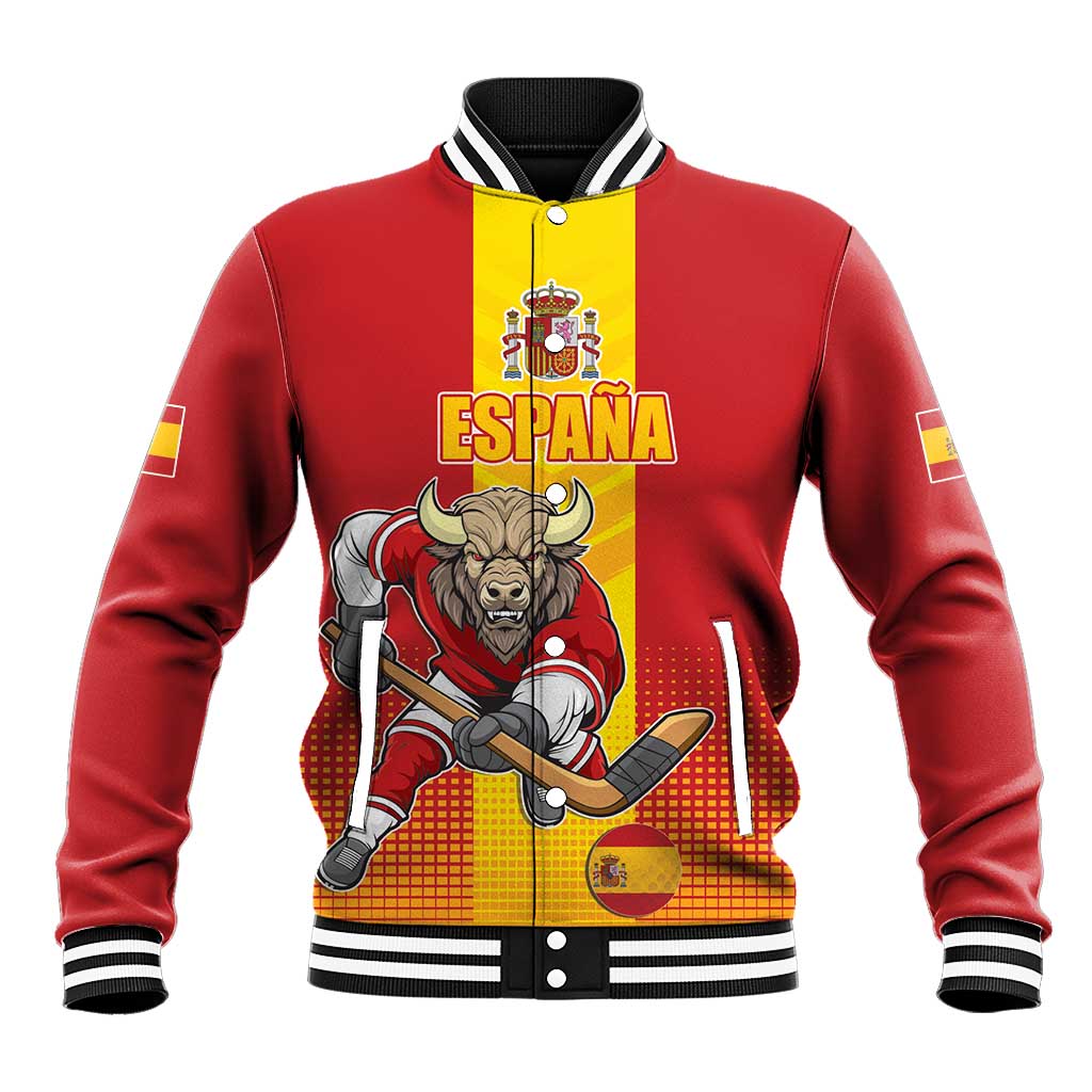 Custom Spain Field Hockey Baseball Jacket Sporty Style with Bull Mascot