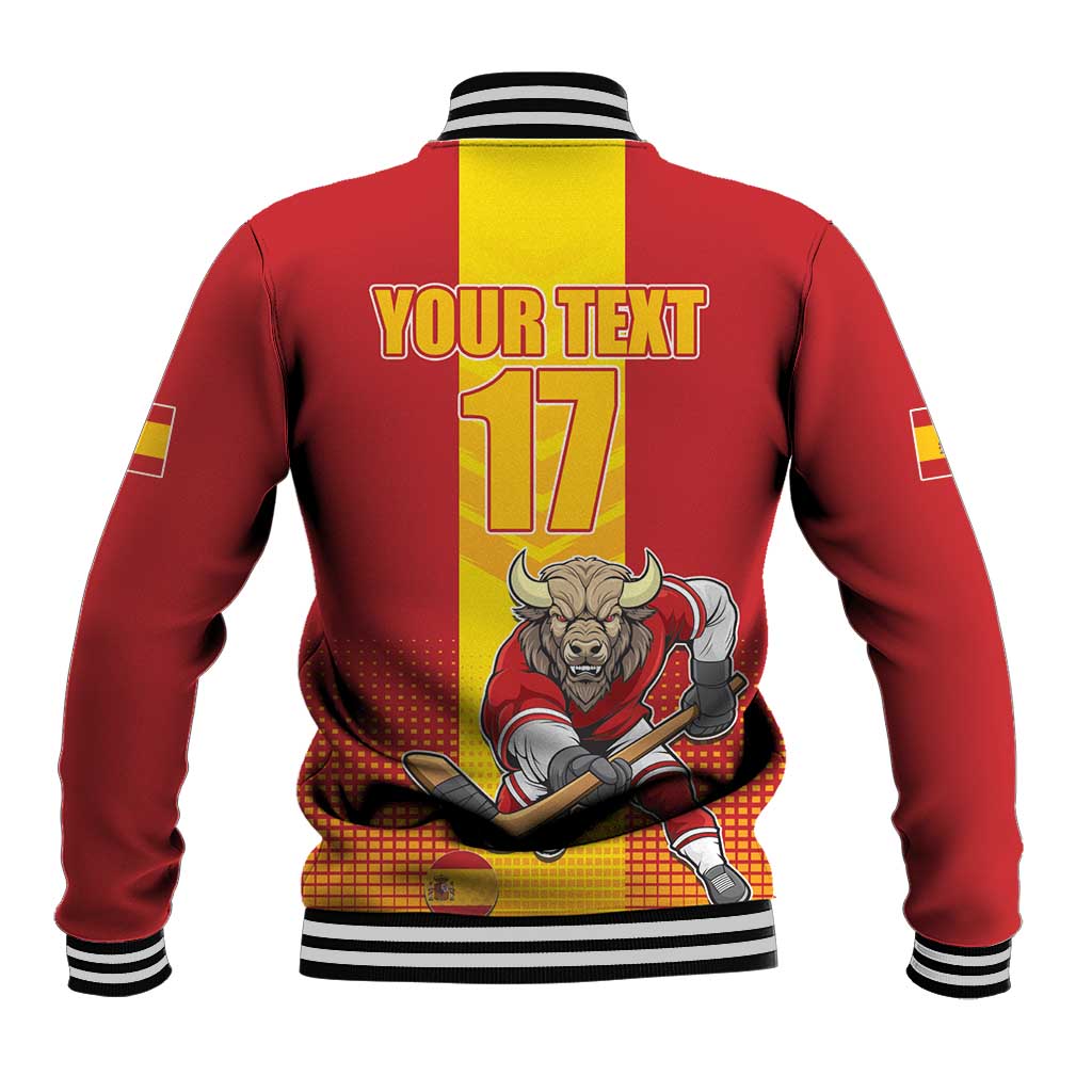 Custom Spain Field Hockey Baseball Jacket Sporty Style with Bull Mascot