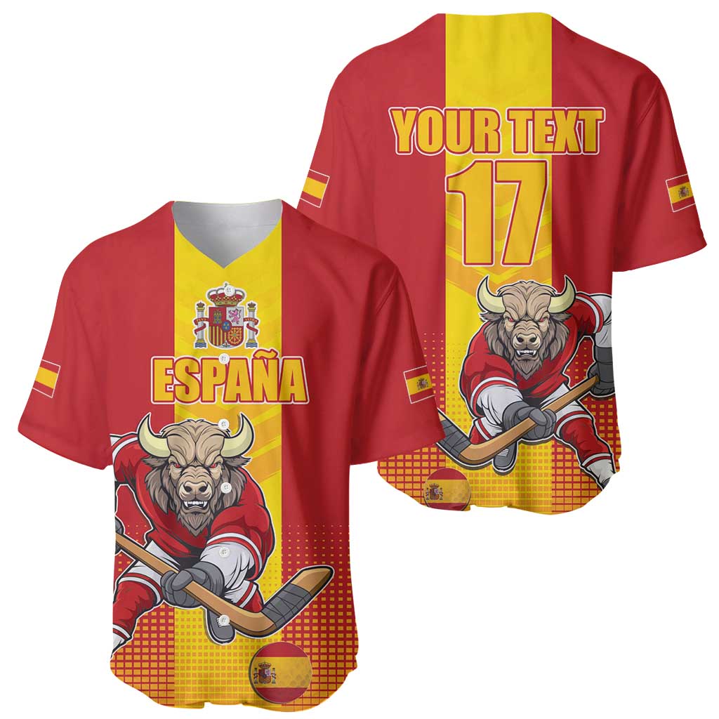 Custom Spain Field Hockey Baseball Jersey Sporty Style with Bull Mascot
