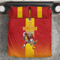 Custom Spain Field Hockey Bedding Set Sporty Style with Bull Mascot