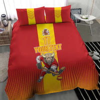 Custom Spain Field Hockey Bedding Set Sporty Style with Bull Mascot
