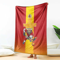 Custom Spain Field Hockey Blanket Sporty Style with Bull Mascot