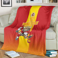 Custom Spain Field Hockey Blanket Sporty Style with Bull Mascot