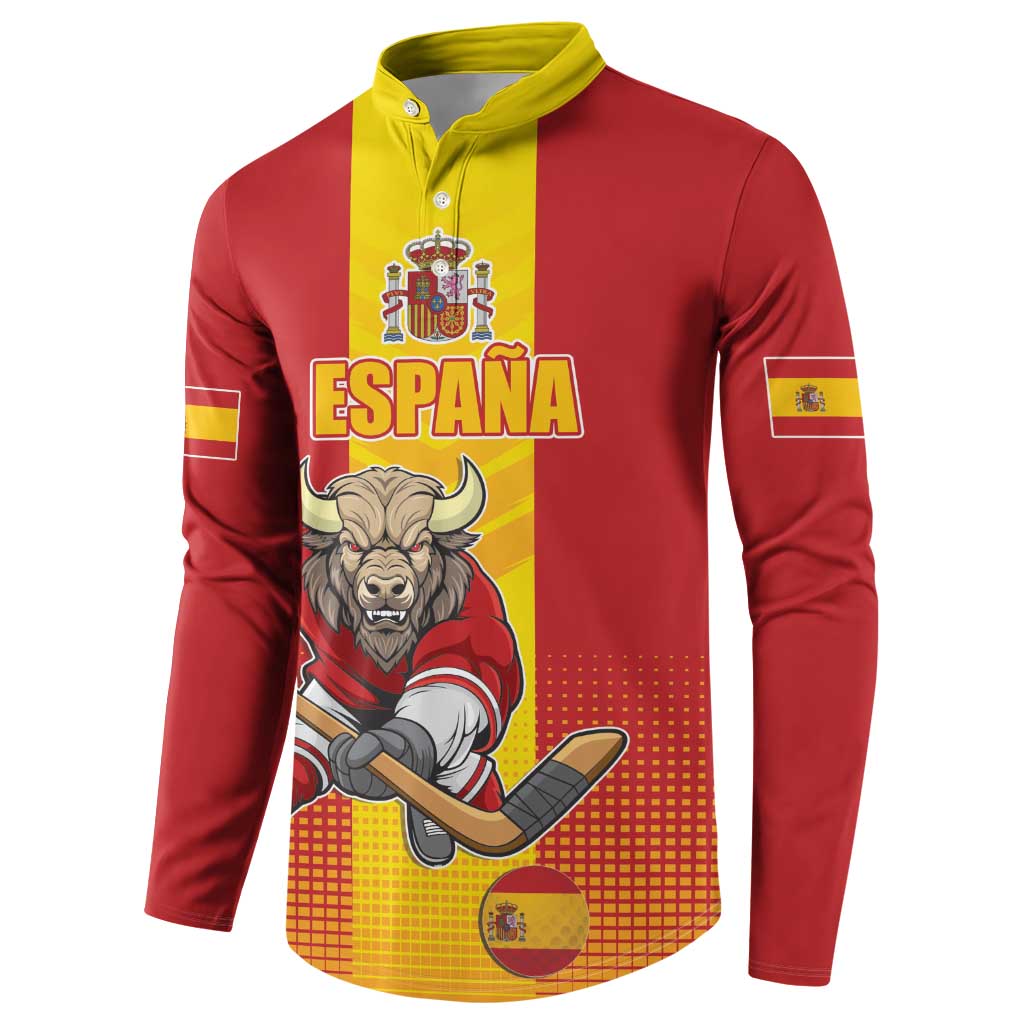 Custom Spain Field Hockey Button Sweatshirt Sporty Style with Bull Mascot