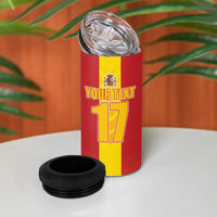 Custom Spain Field Hockey 4 in 1 Can Cooler Tumbler Sporty Style with Bull Mascot