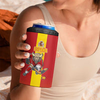 Custom Spain Field Hockey 4 in 1 Can Cooler Tumbler Sporty Style with Bull Mascot