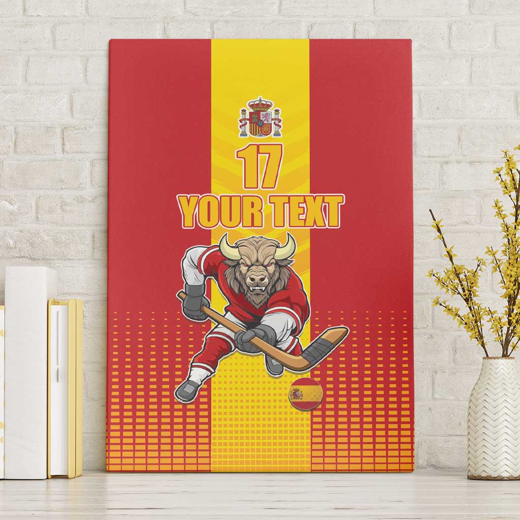 Custom Spain Field Hockey Canvas Wall Art Sporty Style with Bull Mascot