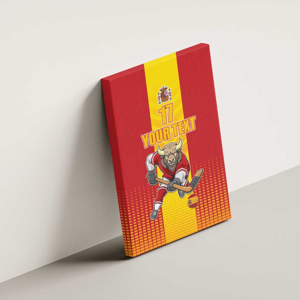 Custom Spain Field Hockey Canvas Wall Art Sporty Style with Bull Mascot