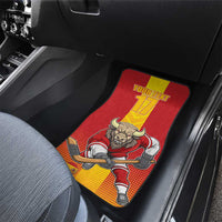 Custom Spain Field Hockey Car Mats Sporty Style with Bull Mascot