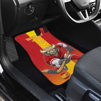 Custom Spain Field Hockey Car Mats Sporty Style with Bull Mascot