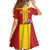 Custom Spain Field Hockey Family Matching Off The Shoulder Long Sleeve Dress and Hawaiian Shirt Sporty Style with Bull Mascot
