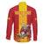 Custom Spain Field Hockey Family Matching Off Shoulder Short Dress and Hawaiian Shirt Sporty Style with Bull Mascot