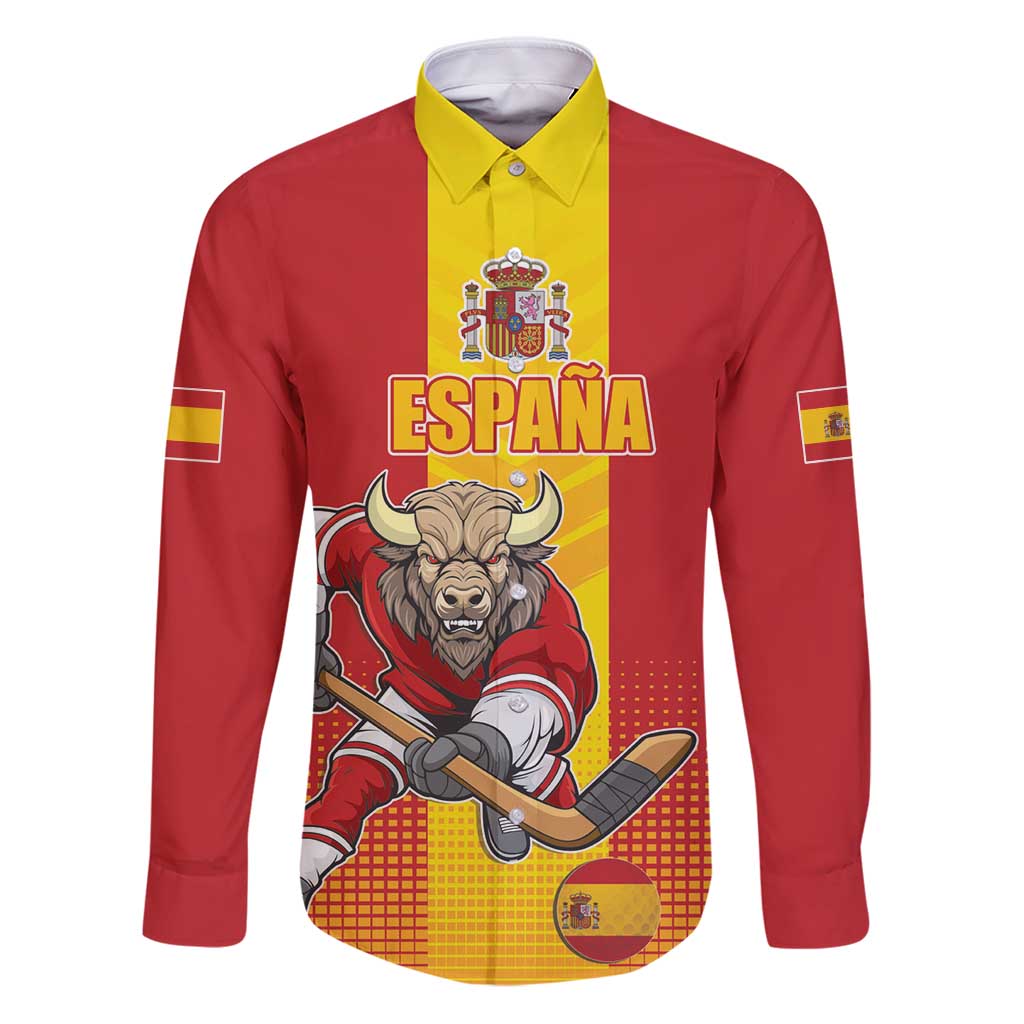 Custom Spain Field Hockey Family Matching Puletasi and Hawaiian Shirt Sporty Style with Bull Mascot