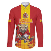 Custom Spain Field Hockey Family Matching Puletasi and Hawaiian Shirt Sporty Style with Bull Mascot
