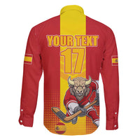 Custom Spain Field Hockey Family Matching Summer Maxi Dress and Hawaiian Shirt Sporty Style with Bull Mascot