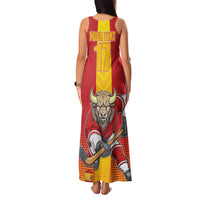 Custom Spain Field Hockey Family Matching Tank Maxi Dress and Hawaiian Shirt Sporty Style with Bull Mascot