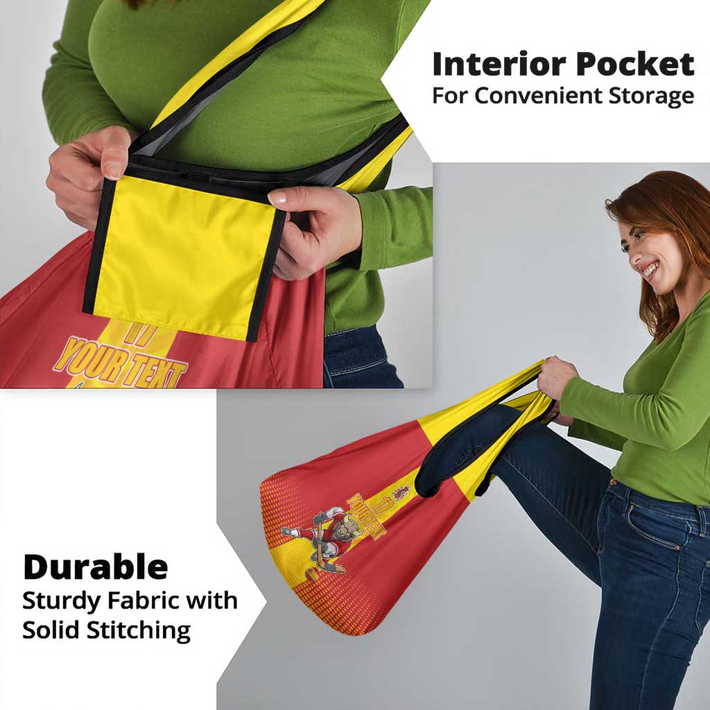 Custom Spain Field Hockey Grocery Bag Sporty Style with Bull Mascot