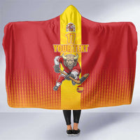 Custom Spain Field Hockey Hooded Blanket Sporty Style with Bull Mascot