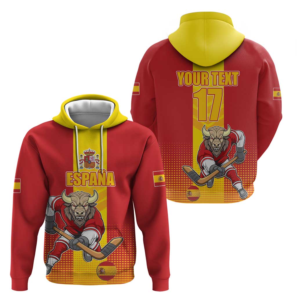Custom Spain Field Hockey Hoodie Sporty Style with Bull Mascot